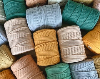 200 m macrame yarn 4 mm braided Ökotex certified in various colors DIY