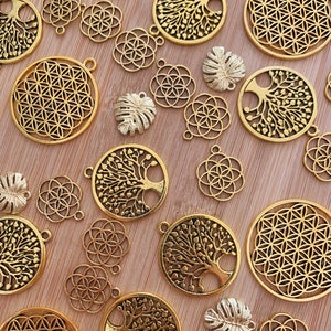 Zawieszki Charms Cobachons Złota biżuteria Making DIY