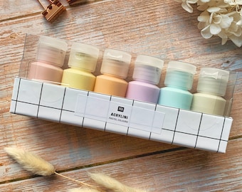 Acrylic paint 6 tubes pastel