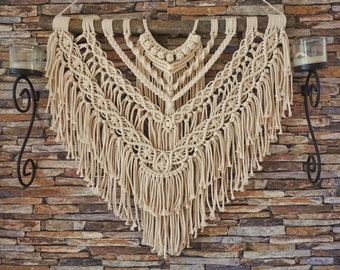 Makramee Macrame "Kairo" in XL Wandbehang Boho Style Wanddeko