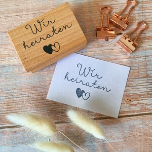 Stempel Hochzeit Wir heiraten DIY Karten Holzstempel