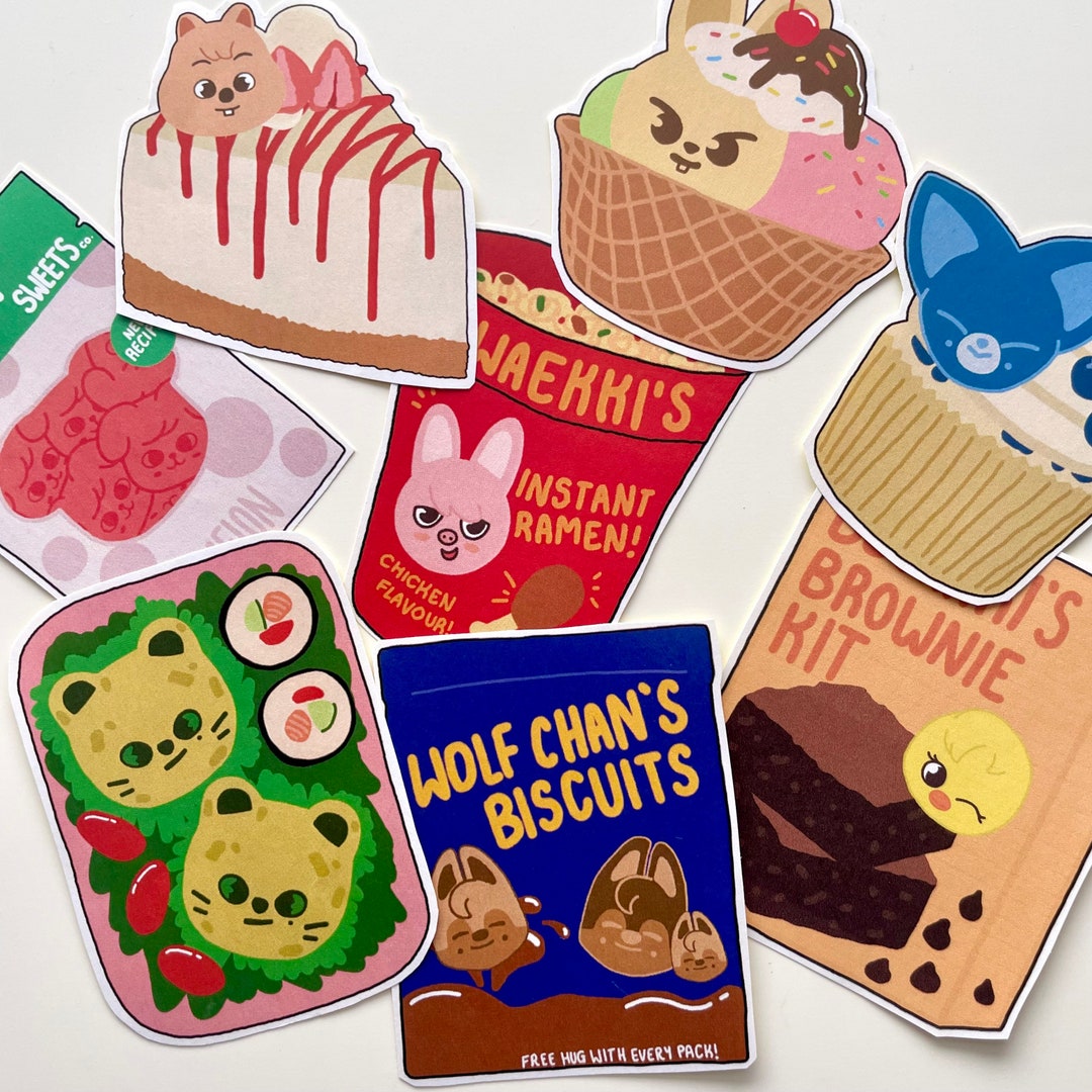 SKZOO Food-themed Sticker Pack Stray Kids - Etsy