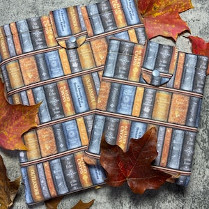 Scottish Book Shelf Golds and Grays Book Shelf Book Sleeve, Book Protector, Kindle Case, Outlander Fan Gift, Through the Stones, Book Club