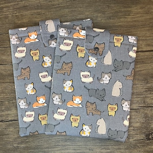 Cats and Kitties Padded Book Sleeve, Book Jacket, Book Protector, Book Lover, Bookish Gift, Book Club, BookTok, Cat Lover, Back to School