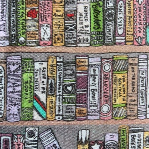 Library Hand Drawn Bookshelf Padded Book Sleeve, Book Jacket, Book Protector, Literary, SweetSequels, Book Lover Gift, Book Club image 4