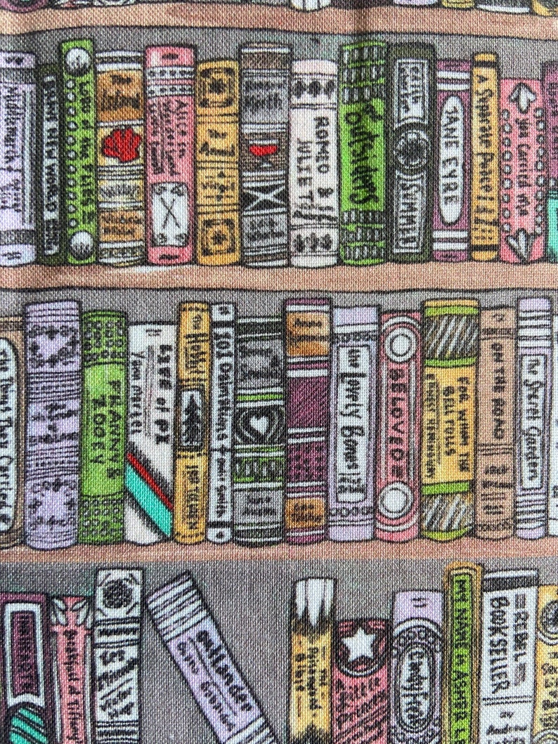 Library Hand Drawn Bookshelf Padded Book Sleeve, Book Jacket, Book Protector, Literary, SweetSequels, Book Lover Gift, Book Club image 4