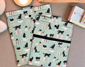 Funda acolchada para libros "Gatos y libros": Protector de libros BookTok