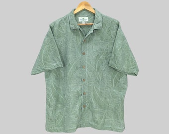 Camisa Guayabera Hawaiana De Seda Island Shores Tal!a Xl Gri Camisa Guayabera Hawaiana De Seda Island Shores Tal!a Xl Gri