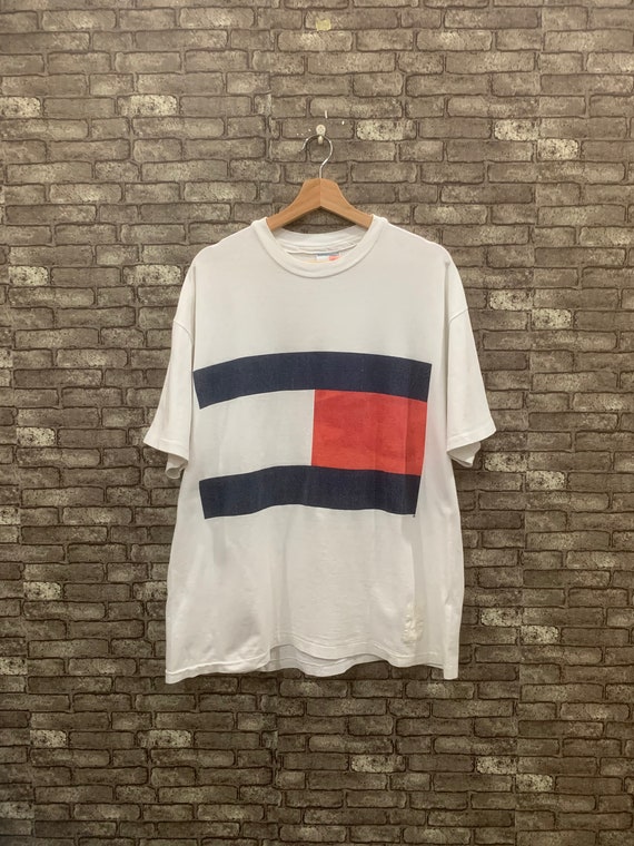 Tommy Hilfiger Short Sleeves Shirt White Big Flag