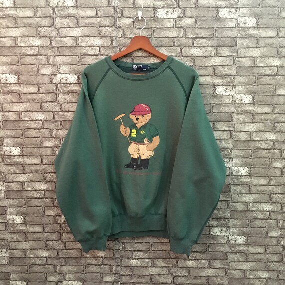 90's Polo Bear Sweatshirt Polo USA Green Ralph Lau