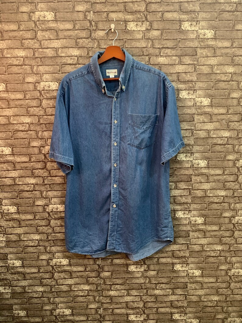 Red Woods Denim Shirt Short Sleeve Chambray Oxfords