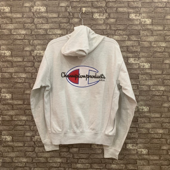 90's Champion Sweatshirt Grey Hoodie Big Logo Jump