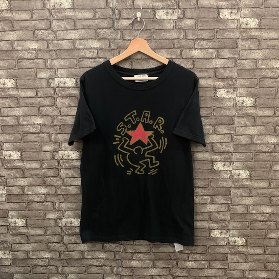 Vintage Keith Haring x Ciaopanic Pop Art Black Tee