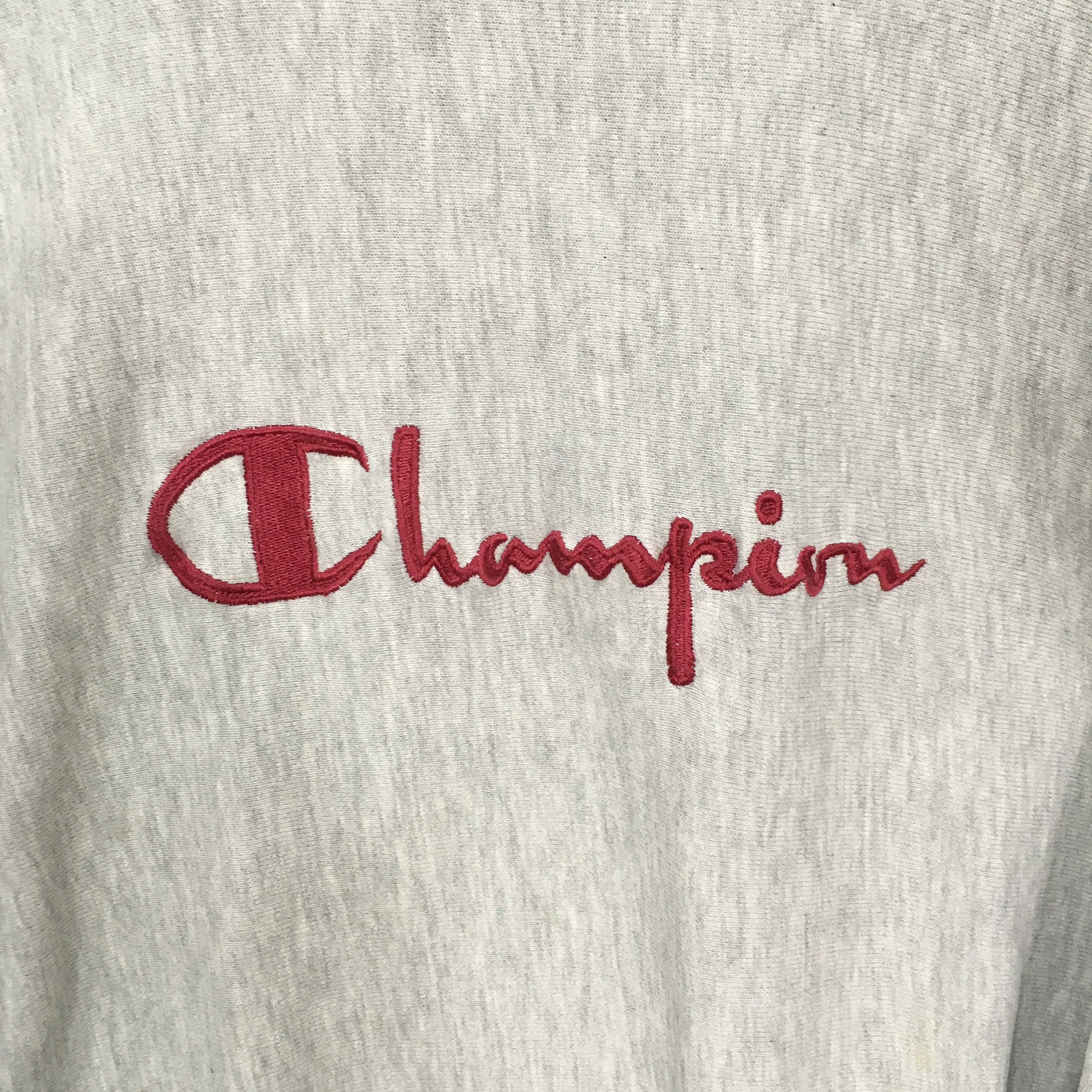 90's Champion Sweatshirt Reverse Weave Grey Red Spellout | Etsy