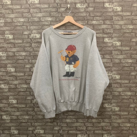 90's Polo Bear Sweatshirt Gray Polo Sport Ralph La