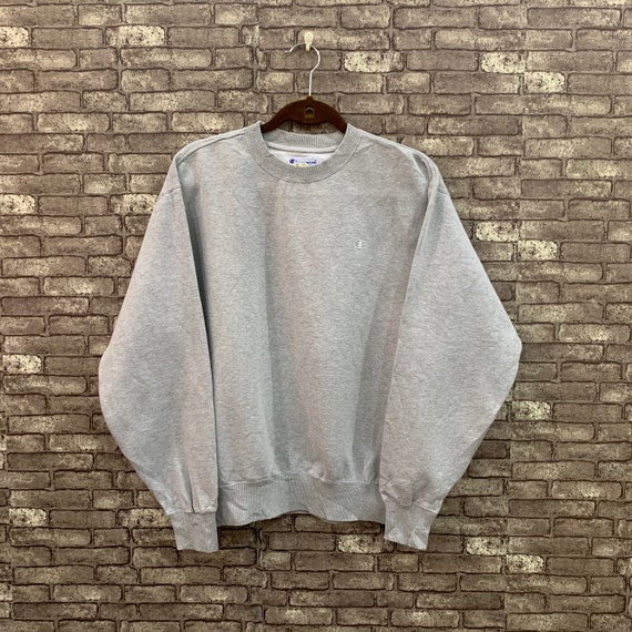 90's Champion Sweatshirt Grey Small Logo Jumper Pu