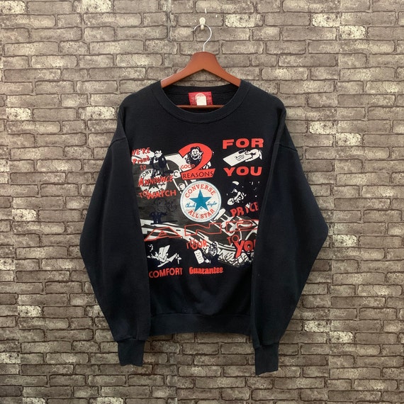 1993 Converse Spellout Big Logo Sweatshirt Black J