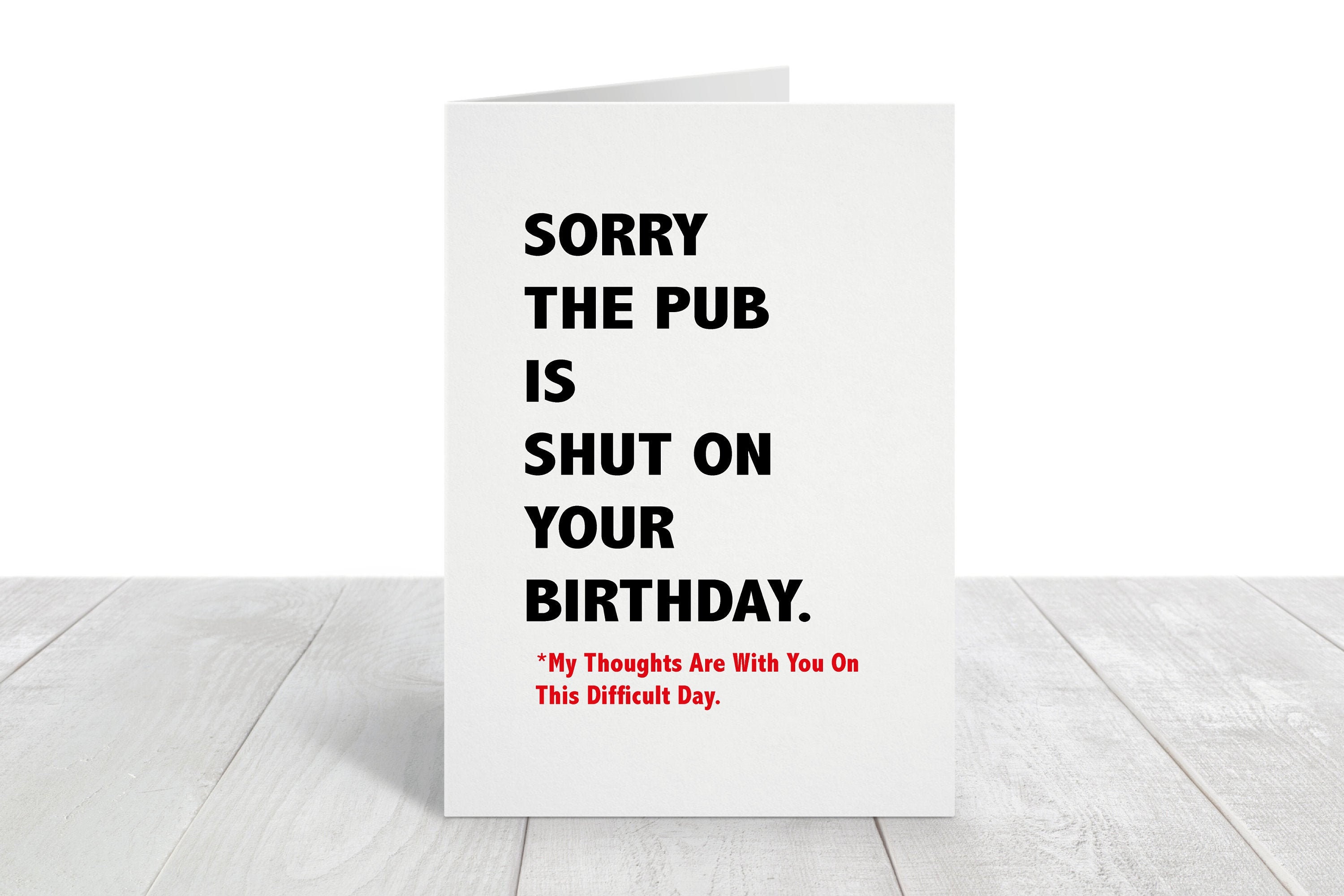 Funny Birthday Card SORRY PUBS CLOSED Birthday Card for Etsy UK