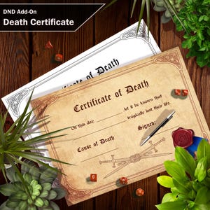 Certidão de óbito DnD – PDF preenchível, pronto para impressão