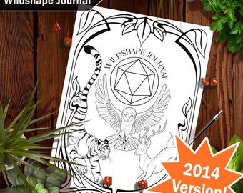 DnD 5e (2014 Ver) Wildshape Journal – Downloadable PDF for Printing