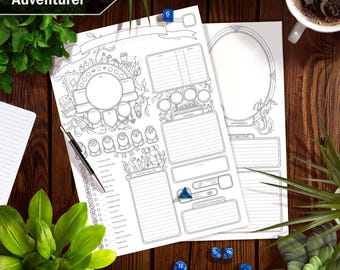 DnD 5e Adventurer Character Sheet – Interactive PDF and Printable Versions