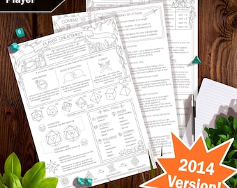 New Player (DnD 5e 2014 Version) Cheatsheet/Guide - Downloadable PDF