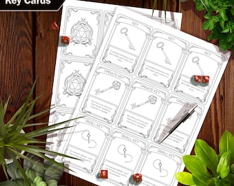 DnD 5e Keys Cards - PDF Files for printing and online games!