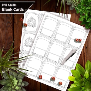 Cartes vierges D&D - Fichiers PDF pour l'impression et les jeux en ligne !