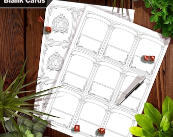 DnD Blank Cards - PDF Files for printing and online games!