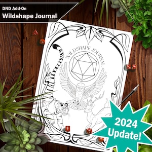 Diario Wildshape de DnD 5e (versión 2024): PDF descargable para imprimir