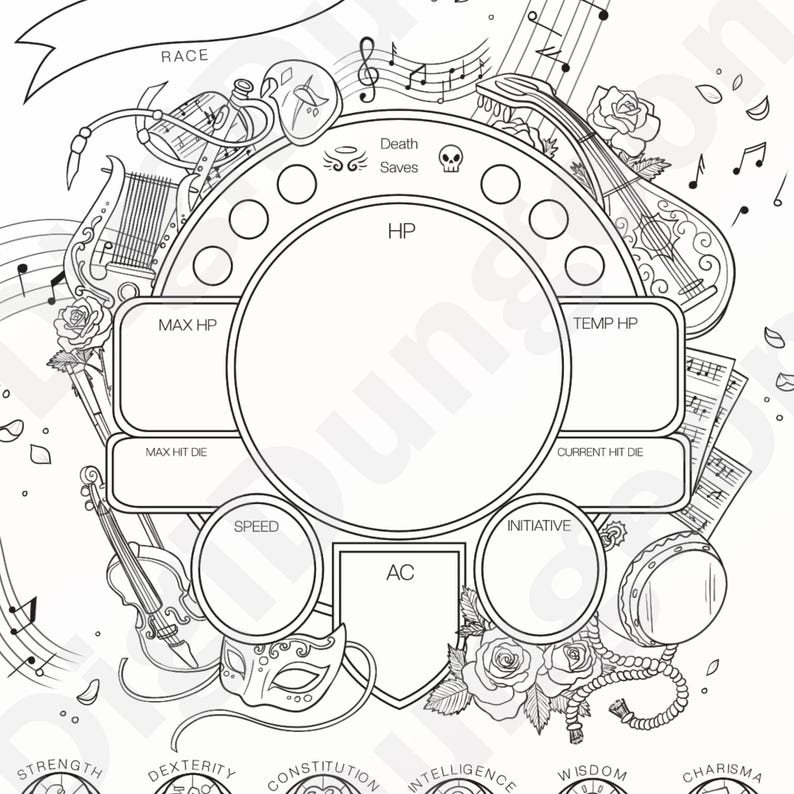 Dnd 5e Bard Character Sheet – Interactive PDF and Printable Versions - Etsy
