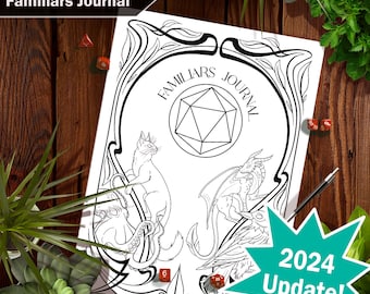 DnD 5e (2024 Ver) Familiars Journal – Downloadable PDF for Printing