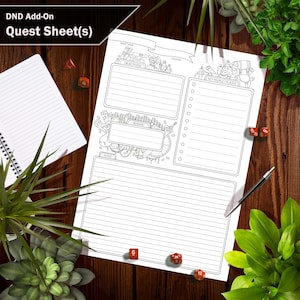 DnD 5e Quest Sheet – Interactive PDF and Printable Versions