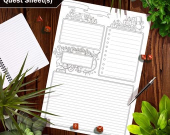 DnD 5e Quest Sheet – Interactive PDF and Printable Versions