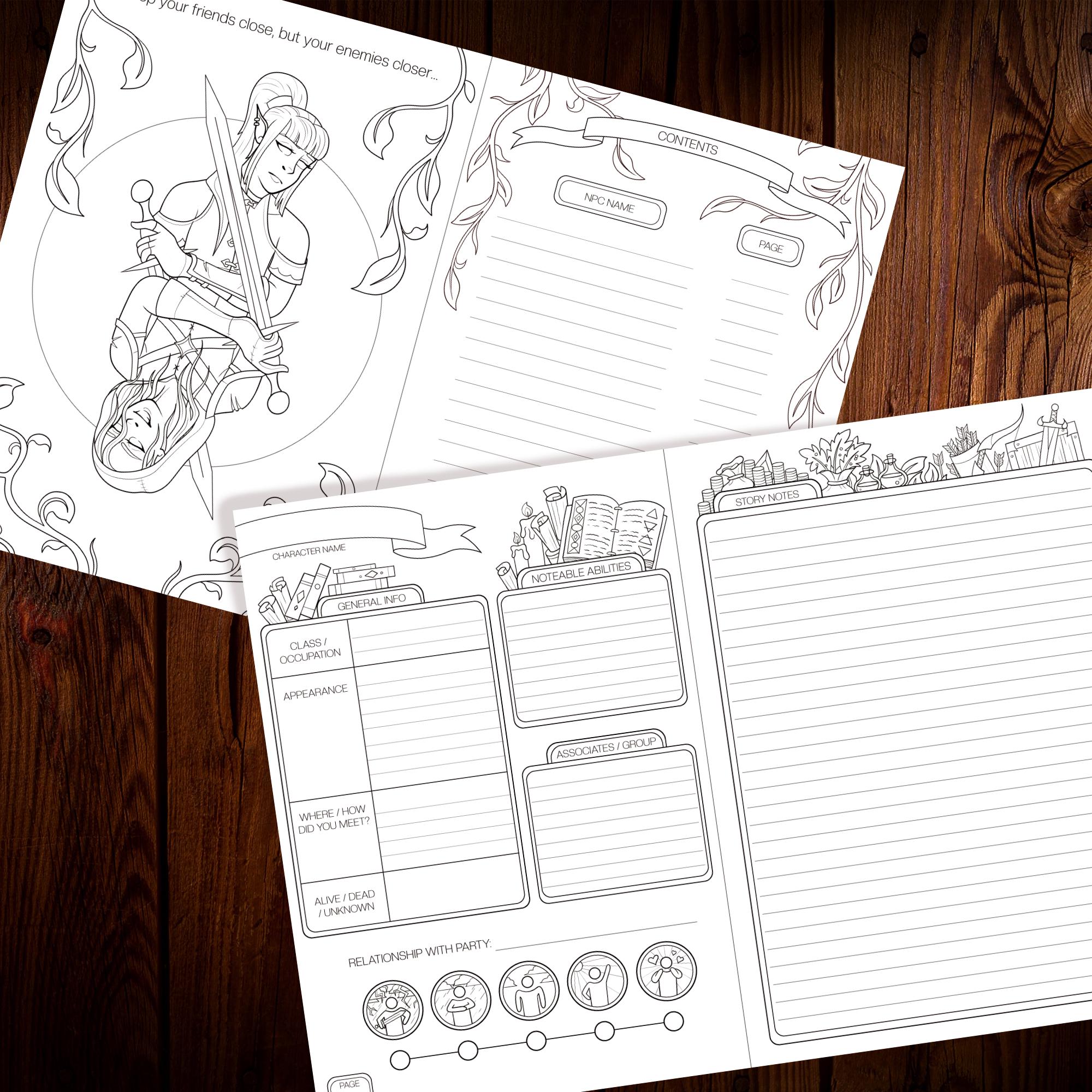 Dnd 5e NPC Journal – Downloadable PDF for Printing - Etsy