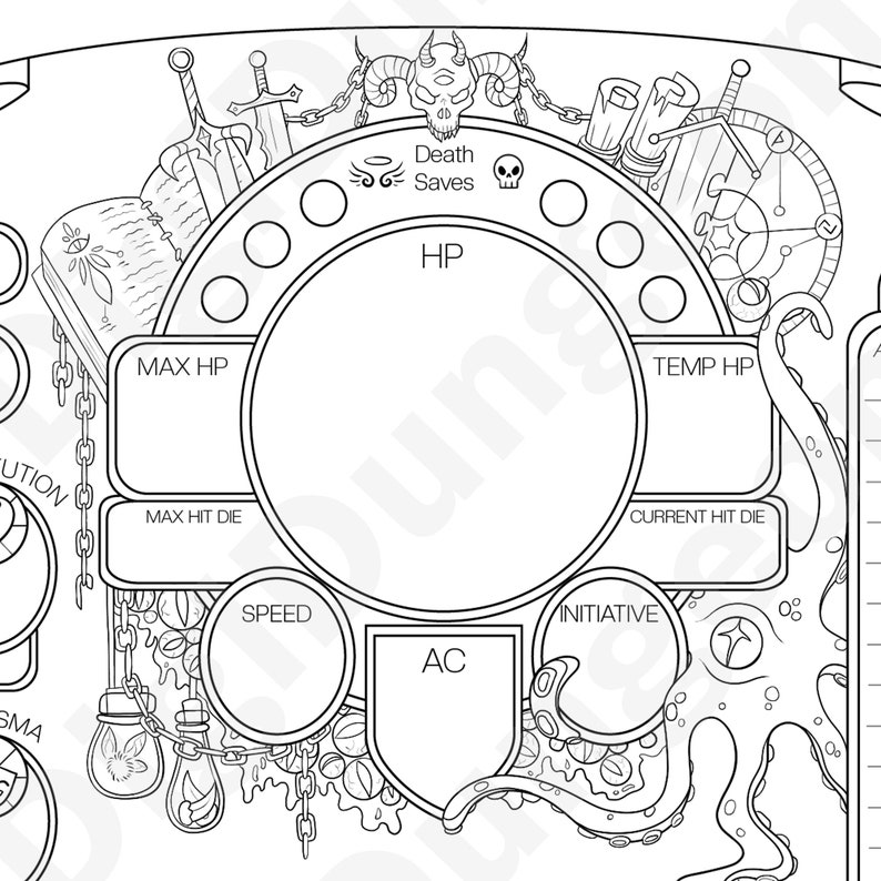 Dnd 5e Warlock Character Sheet Interactive PDF and Printable Versions Etsy