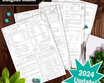 Dungeon Master (DnD 5e 2024 Version) Cheatsheet/Guide - Downloadable PDF