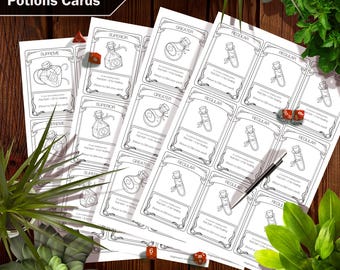 DnD 5e Potions Cards - PDF Files for printing and online games!