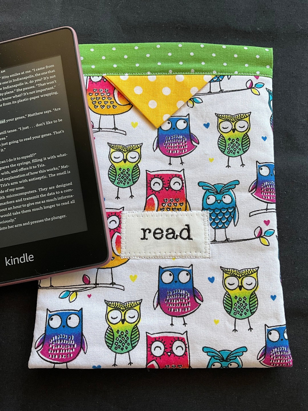 Owl Lover Kindle Cover Owl Tablet Sleeve Book Sleeve Quilted Book