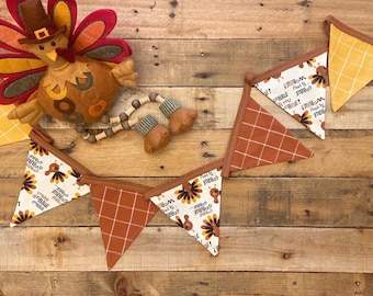 Turkey Bunting: Farmhouse Thanksgiving Garland, Fall Decor