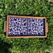 meloniesch reviewed Armenian Blue Tray handmade ceramic Tile, wood tray, Decorative tray, Blue Flower, Hand painted, in UK Seller
