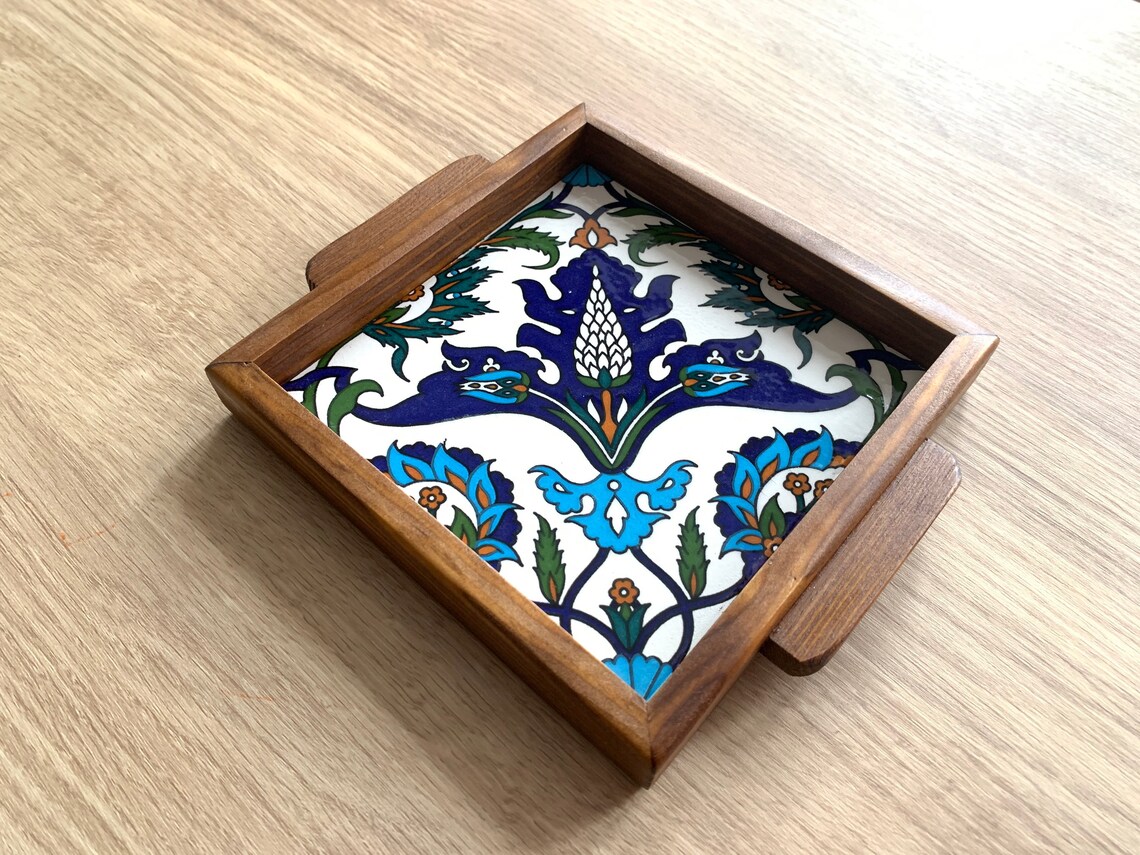 Decorative Tile Tray 15cm X 15cm Hand Painted Ceramic Tile Etsy