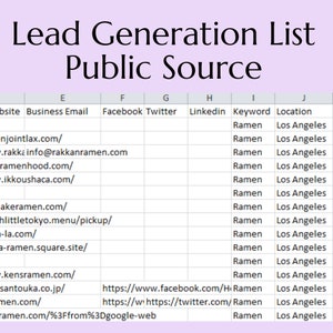 Lead Generation List Public Source Service