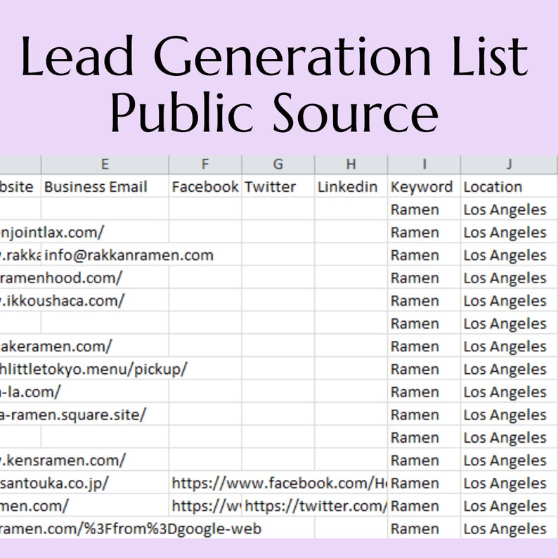 Lead Generation List Public Source Service