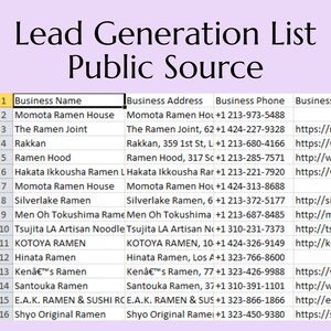 Business Lead Generation List Public Source