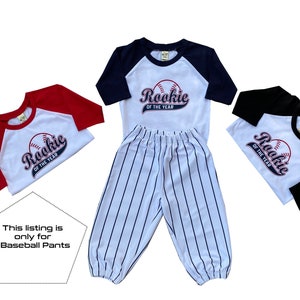 Toddler Baseball Pants, Rookie Of The Year Pants, 1st Birthday Baseball Pants, Baseball Pants, Baseball Pinstriped Pants, Baseball Birthday