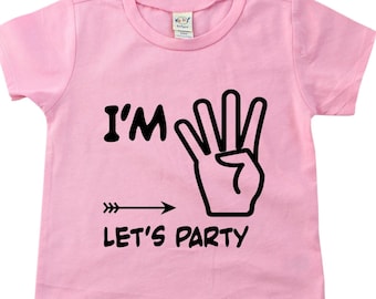 Im Four Lets Party Cute 4th Birthday Gift Toddler/Kids Long Sleeve T-Shirt