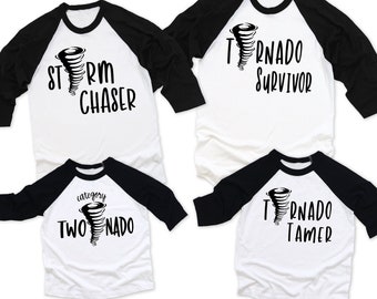 Twonado, Storm Chaser, Tornado Survivor, Personalized, Kids and Adult Family Set, 2nd Birthday Family Set, Twonado Family, Second Birthday