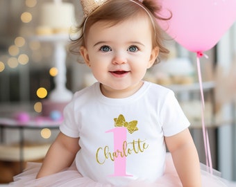 First Birthday Outfit, 1st Birthday Girl Outfit, Name with Glitter Gold, Cake Smash Tutu, 1st Birthday Outfit, Personalized