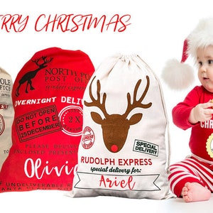 Santa Sack, Jumbo Santa Sack, Personalized Christmas Santa Sack, Christmas Gift Sack With Name Monogrammed, Santa Delivery Sack,